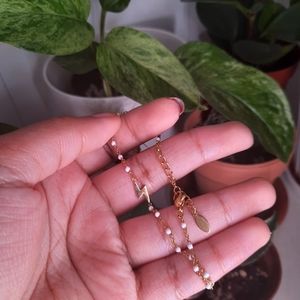 Stainless Steel Plated Gold Lightning Bolt Bracelet